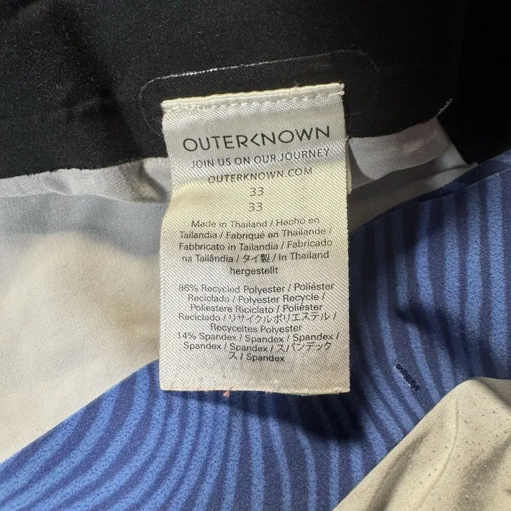 Outerknown Board Shorts Men’s 33 x 9 Blue Striped Stretch Skate Surfwear Beach